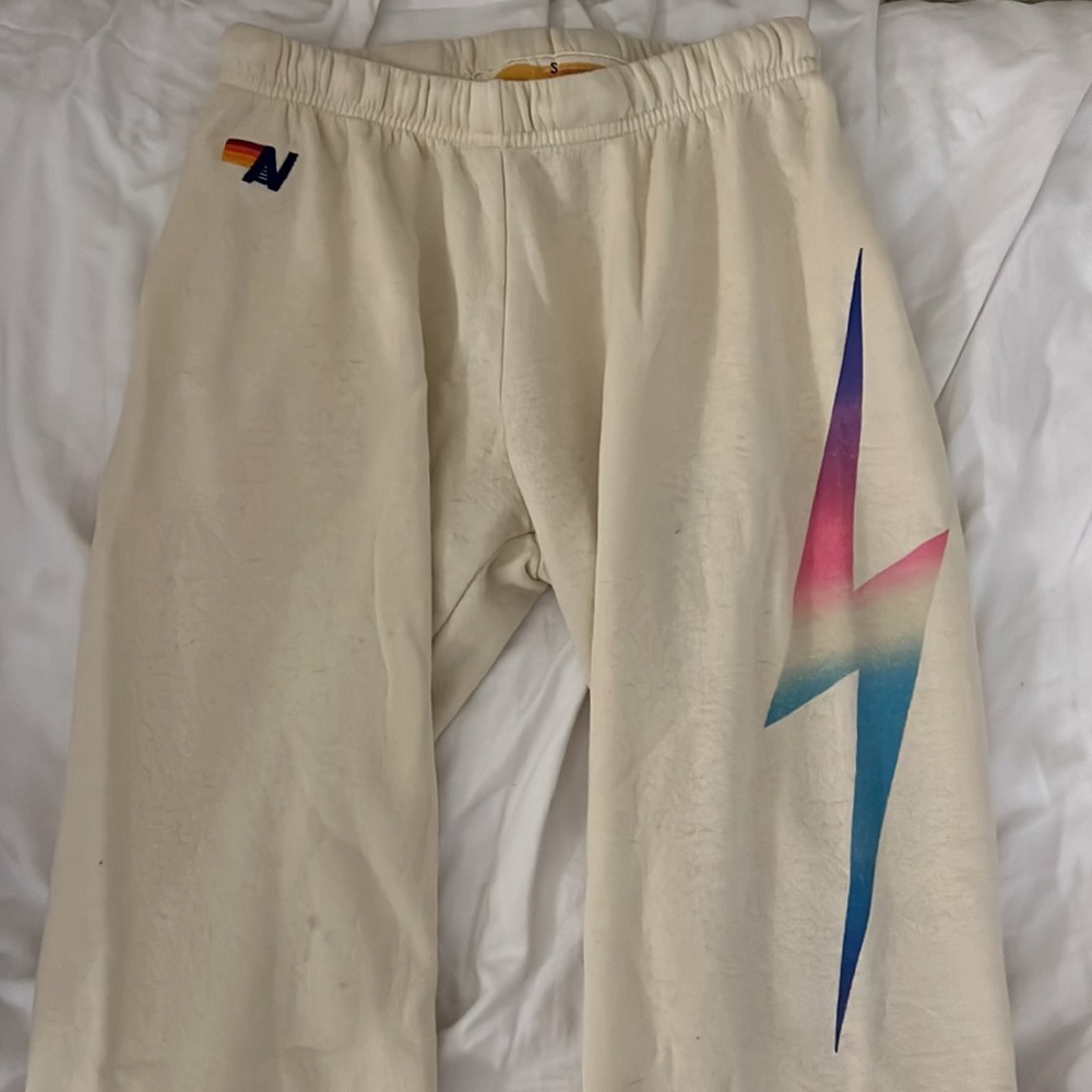 Beige aviator Nation Sweatpants